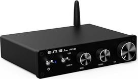 SMSL A12 Bluetooth 5.0 Stereo Audio Amplifier, Mini HiFi Class D Integrated 2 Channel Power Amp for Home Speakers with Bass and Treble Control 80Wx2 Infineon's MA12070