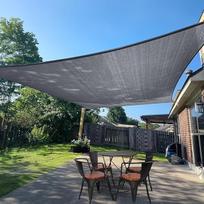 SUNLAX saulės atspalvio burė 2.4x3.4m, tamsiai pilkas stačiakampis baldakimas, audinys lauko terasai Pergola Saulės ekranas Saulės atspalvio burė UV blokavimas Canovas dangteliai