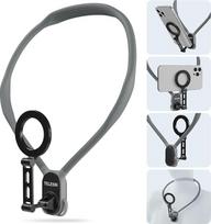 TELESIN° Max Extended Magnetinis kaklo laikiklis mobiliesiems telefonams, POV/Vlog Neck Phone Holder, Anti-Shock Chest Strap Selfie Holder, Hands-Free Mobile Phone Neck Brace Holder for iPhone Android Phone Grey