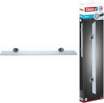 tesa SMOOZ stiklinė lentyna iš satininio stiklo, chromuotas laikiklis - sieninė vonios kambario lentyna, montuojama ant sienos be gręžimo, su klijais - 50 mm x 600 mm x 120 mm