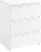 Yaheetech Naktinis staliukas "Box Spring Bed Bedside Cabinet" su 3 stalčiais Paprastas šoninis stalas Sofos stalas stalčių spintelė miegamajame / gyvenamajame kambaryje, balta