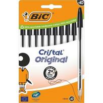 Rašiklis - BIC - Cristal Original - 10 vienetų pakuotė - Juoda spalva - Plona smaigalys