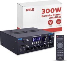 "Bluetooth HD" namų garso stiprintuvas Stereo 300W dviejų kanalų garso sistema, MP3, USB, SD, AUX, RCA, MIC, ausinės, FM, LED, Reverb Delay, skirtas namų kino kolonėlėms, studijai - PDA99BU
