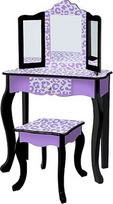 "Teamson Kids Fashion Prints" tualetinio staliuko ir taburetės rinkinys, violetinės/juodos spalvos, leopardinis