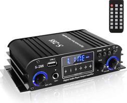 4 kanalų "Bluetooth 5.0" namų garso stiprintuvas, 50Wx4, maksimalus 1200W HiFi stereofoninis galios stiprintuvas USB, SD, FM D klasės garsiakalbio stiprintuvas, skirtas namų kino teatrui karaoke, su maitinimo adapteriu ir nuotolinio valdymo pultu