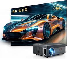 4K išmanusis projektorius 5G WiFi, 1080P Ultra HD namų kino projektorius su "Android TV" Bluetooth WiFi, 800ANSI didelio ryškumo lauko filmų projektorius telefonui, palaiko "Netflix", "Prime Video", "YouTube