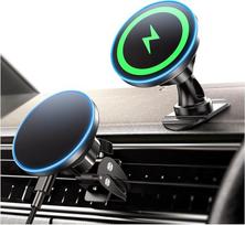 CGEAMDY Automobilinis magnetinis mobiliojo telefono laikiklis, suderinamas mobiliojo telefono laikiklis, suderinamas magnetinis saugus laikiklis automobiliui, magnetinis mobiliojo telefono laikiklis, pasukamas automobilyje