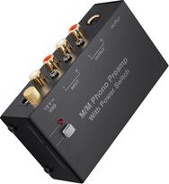 LiNKFOR M/M Phono Preamp with Power Switch, Preamp for Turntable with 6.35 mm TRS Output, Preamp for Low MM Phono Preamp, Preamp with Level