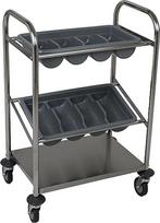 Saro INES Besteckwagen, metalas, sidabras, 40 x 63 x 98 cm