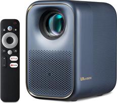UVISION AllPlay Smart Beamer mit Google TV, Netflix-Lizenz, Full HD 1080p, WLAN ir Bluetooth, Autofokus, automatinis Trapezkorrektur, Dolby Audio, tragbar mit Tragetasche, für Innen- und Außenbereich