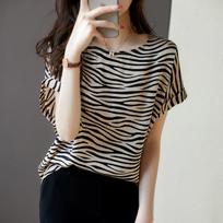 Striped T-shirt Women's Short-sleeved Summer New Korean Version Loose T-shirt Student Spring and Autumn Women's Top M