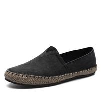 Aukštos kokybės avalynė Vyriška plokščia drobė Batai Kanapės Lazy Butai Vyriški Mokasinai Vyriški Loafers Vairavimo batai 39 juoda