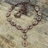 Turritella agate necklace electroformed copper necklace adjustable chain necklace copper gemstone jewelry handmade necklace engagement gifts Adjustable