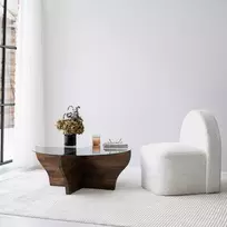 Kavos staliukas, Hanah Home, Riešutas, 92 x 35 x 92, cm