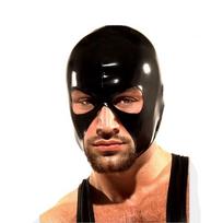 Unisex moteriškas vyriškas Cosplay veido kaukė Latekso blizgus metalinis atvirų akių ir burnos galvos apdangalas viso veido kaukės gobtuvas vaidmenų žaidimo kostiumui juoda