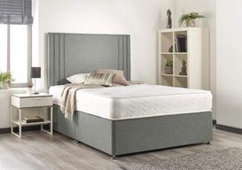 "Bed Centre Manhattan Memory Foam Divan" komplektas su čiužiniu, 2 stalčiais (toje pačioje pusėje) ir galvūgaliu (mažas dvivietis (120 x 190 cm) Silver