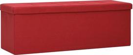 "Bussandri Exclusive Storage Bench" sulankstomas dirbtinės odos suolas vyno raudonos spalvos