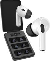 "Foam Masters" atminties putų ausų kištukai "AirPods Pro" 1 ir 2 kartos ausinėms | 3 poros 4.0 - Black Magic | Patogūs | Saugūs | Geriau slopina triukšmą | Keičiamieji ausų kištukai (vidutiniai, juodi)