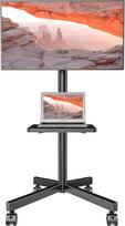 AX WABER Mobilus TV stovas 23-60 colių LCD LED televizoriui su plokščiu/lenktu ekranu, riedantis TV vežimėlis, išlaiko iki 40 kg, nešiojamasis stovas su lentyna, riedančios grindys, maksimali VESA 400x