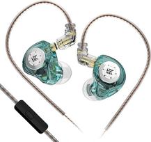 keephifi KZ EDX Pro ausinės su monitoriumi, IEM ausinės, dvigubos DD HiFi stereofoninio garso ausinės, laidinės, slopinančios triukšmą, ausinės (žalios, su mikro)