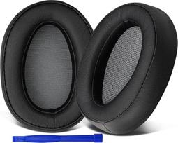 SOULWIT Replacement Ear Pads for Sony h.Ear on MDR-100A (MDR100A), MDR-100AAP (MDR100AAP), MDR-H600A (MDRH600A) Headphones, Replacement Pads with Softer Protein Leather (Black)