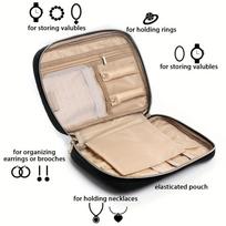 1pc Jewelry Organizer Case with Multiple Compartments Soft Lining Durable Dust Proof Travel Jewelry Storage Box for Earrings, Necklaces, Rings, juoda