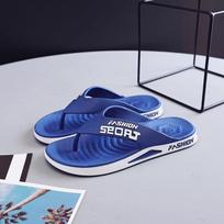 Free shipping flip-flops men's summer wear non-slip trend men's platform outdoor beach shoes 40 mėlyna