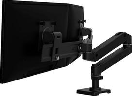 "Ergotron LX Pro" dviguba tiesioginė monitoriaus atrama, VESA stalo laikiklis, skirtas 2 monitoriams iki 27 colių kiekvienam, 4,3 kg, pastovios jėgos technologija, juoda - 45-684-292