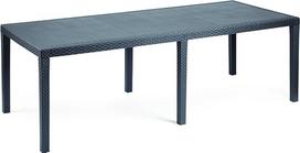 "Esidra 1" išplečiamas Italijoje pagamintas polipropileno 220 cm lauko stalas su rotango efektu, 220 x 90 x 72 (antracito spalvos)