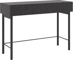 "Selsey Portland" tualetinis staliukas Makiažo staliukas 110 cm su 2 stalčiais juodas Nolie
