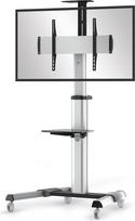 CONECTO LM su reguliuojamu aukščiu FS02G Profesionalus televizoriaus stovo pagrindas plokščiaekraniams LCD LED plazminiams televizoriams nuo 37 iki 70 colių/94 ir 178 cm/Maksimali apkrova 50 kg Max. VESA 600 x 400 mm aliuminis sidabrinis/pilkas/juodas