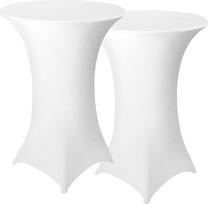 Granbest 2 pakuotės Spandex kokteilinės staltiesės Kvadratiniai kampai Kokteilinės staltiesės, skirtos vakarėlių banketams Vestuvių renginiams Paroda Pardavėjas Lauko baltos spalvos Skersmuo 80-85 cm