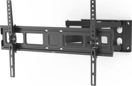 Hama TV Wall Mount Swivelling, Tilting, Extendable (TV Wall Mount 32-84 Inches, VESA 100 x 100 to VESA 600 x 400, up to 50 kg, 2 Arms, 3 Joints, with Fischer Dowels and Drilling Template) Black