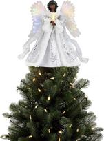 Mr. Christmas White Fibre Optic African American Angel Christmas Tree Topper Kalėdinė dekoracija