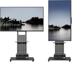 "unho" TV stovas Reguliuojamas 90° kampu pasukamas TV stovas Reguliuojamas aukštis su 2 lentynomis, skirtas nuo 32 iki 65 colių maksimaliam. VESA 600 x 400 mm