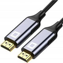 Co2 HDMI į HDMI 2.1 8K/60Hz, 4K/120Hz, 2K/240Hz, Full HD, dinaminis HDR eARC VRR QMS ALLM DSC 3D QFT ARC Ethernet FreeSync G-Sync, Plug & Play, 48Gbps, dvikryptis, aliuminis, kosminės pilkos spalvos (5 m)