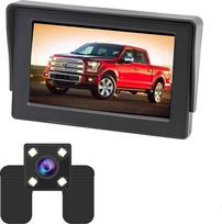 OBEST 4,3" HD galinio vaizdo kameros monitoriaus rinkinys, lengvai montuojamas vandeniui atsparus naktinio matymo galinio vaizdo stebėjimo sistema, idealiai tinkanti lengviesiems automobiliams, sunkvežimiams, furgonams ir visureigiams