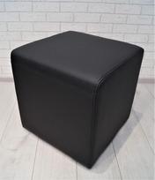 Quattro Meble Tikros odos taburetė 45 x 45 x 45 cm Karvės odos sėdynė Kubas Kojinė minkštasuolis Minkšta taburetė Tikra oda Puff Black
