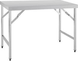 Vogue Edelstahl-Klapptisch 1200 mm, Tisch aus poliertem Edelstahl, Größe: (H) x 1200 (B) x 600 (T) mm, Verwendung im Innen- und Außenbereich, CB905