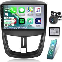 [2+64GB] Android automobilinis radijas Peugeot 207 2006-2015, 9 colių jutiklinio ekrano automobilinis radijas su "CarPlay" ir "Android Car", WiFi, GPS, FM RDS radijas, atbulinės eigos kamera