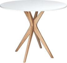 "Jubi" apvalus valgomojo stalas 90 cm, baltas