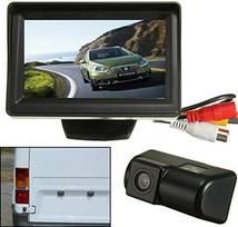 "Riloer" galinio vaizdo kameros rinkinys, 5 colių skaitmeninis HD TFT LCD monitorius + vandeniui atspari CCD galinio vaizdo kamera su naktinio matymo funkcija, 170° platus kampas, tinka "Transit" ir "Transit Connect