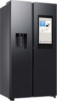 "Samsung RS90F67BEFEF" šaldytuvas-šaldiklis "Side-by-Side", AI šaldytuvas-šaldiklis, 178 cm, 614 l, ledo/vandens dozatorius su rezervuaru, šeimos centras, AI energijos režimas ir valdymas balsu, juodas plienas