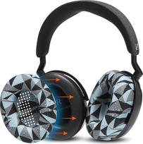 "WC SweatZ Momentum 4" - patentuoti "Wicked Cushions" ausinių užvalkalai "Sennheiser Momentum 4" belaidėms ausinėms per ausis | Atsparūs prakaitui ir lengvai skalbiami | Geo Grey