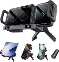 15 W greitas belaidis įkroviklis automobilinis mobiliojo telefono laikiklis su įkrovimo funkcija, skirtas "Galaxy Z Fold 6/5/4/3", indukciniai dvigubos ritės belaidžiai automobiliniai įkrovikliai, greita Qi įkrovimo stotelė, skirta "Z Flip 6/5/4/3" iPhone