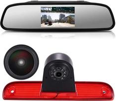 18 mm objektyvas Aukščiausios kokybės atbulinės eigos kamera + 4,3 colių automobilio galinio vaizdo veidrodis Stabdžių žibintas Automobilio stogo atbulinės eigos kamera verslo MPV SUV Van/Fiat Ducato X250 X290 Bus Box/Peugeot Boxter/Citroen Jumper 2006