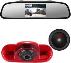 4,3 colių galinio vaizdo veidrodžio monitorius + 1280 x 720 pikselių 1000TV linijų HD naktinio matymo stabdymo žibintų atbulinės eigos kameros pakeitimas, skirtas "Fiat Talento"/"Renault Trafic"/"Primastar"/"Opel Vivaro Surf