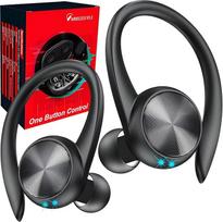 Belaidės ausinės, 60 val. veikimo laikas, LED ekranas, belaidės ausinės su ausų kabliukais, "HiFi Stereo Deep Bass", "Bluetooth 5.3" ausinės su mikrofonu, į ausis dedamos ausinės sportui, treniruoklių salei, bėgimui ir televizoriui, USB-C