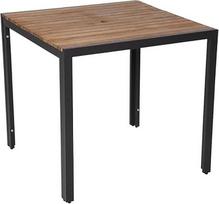 Bolero DS152 Kvadratinis stalas iš plieno ir akacijos medienos 74 cm x 80 cm x 80 cm