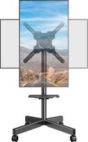 ELIVED EV2114B Televizoriaus stovas su ratukais, pritaikytas 23-60 colių televizoriams iki 35 kg, maksimali VESA 400 x 400 mm, reguliuojamo aukščio 90° pasukamas grindų stovas
